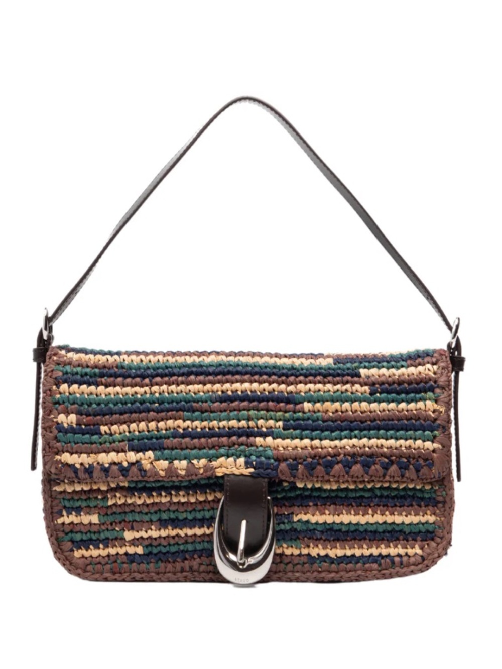 STAUD Multicolor Striped Crochet Shoulder Bag